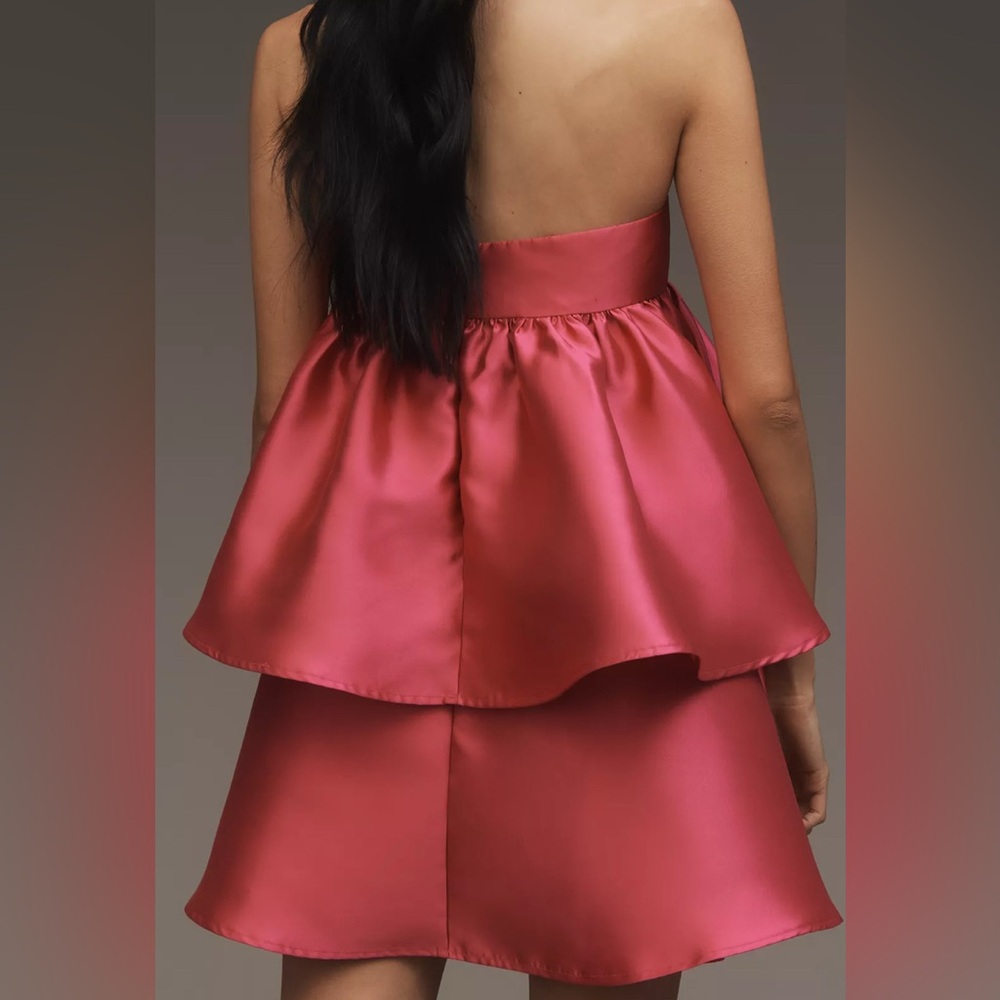 Anthropologie Fuchsia Satin Dress - Picture 3 of 8